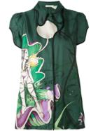 Prada Vintage Printed Blouse - Green
