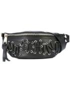 Moschino Lace-up Logo Belt Bag - Metallic