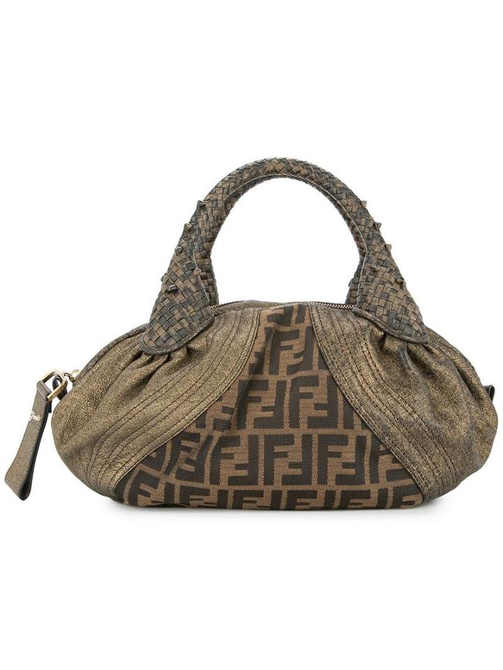 Fendi Pre-owned Fendi Zucca Mini Spy Bag Hand Bag - Metallic