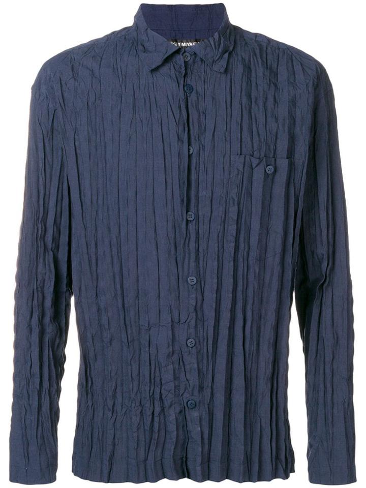Issey Miyake Men Button Down Shirt - Blue
