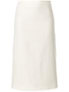 Thom Browne Striped High-waisted Wool Pencil Skirt - White