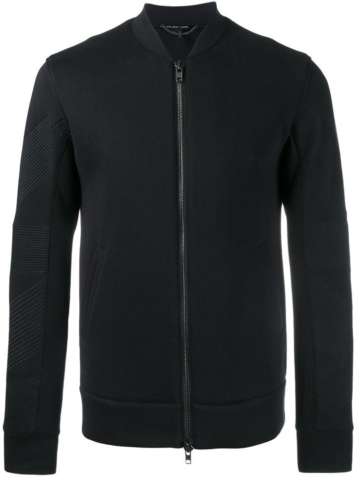 Helmut Lang Panelled Sleeve Bomber Jacket, Men's, Size: Small, Black, Cotton/nylon/viscose