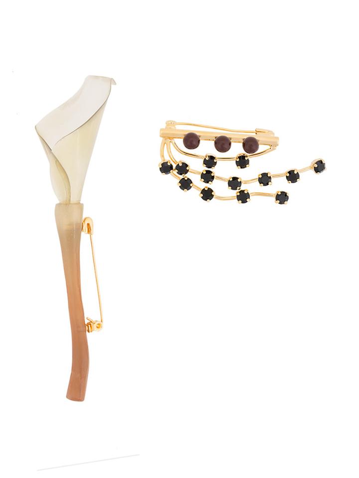 Marni Gemstone Brooch - Brown