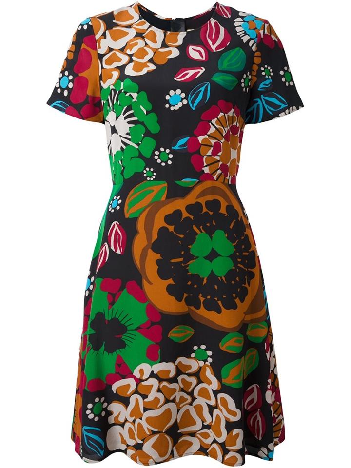 Burberry Floral Print Dress, Women's, Size: 6, Silk