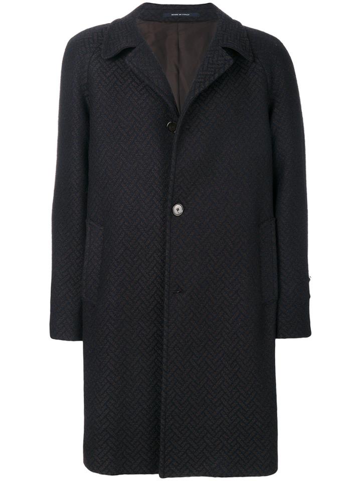 Tagliatore Classic Long Sleeved Coat - Blue