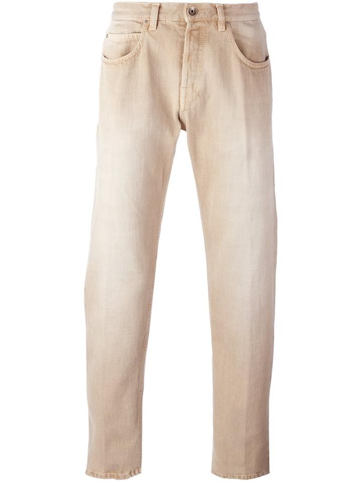 Eleventy Straight Leg Jeans, Men's, Size: 32, Nude/neutrals, Cotton