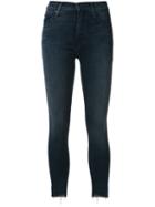 Mother Cropped Skinny Jeans, Women's, Size: 24, Blue, Cotton/polyester/spandex/elastane/lyocell