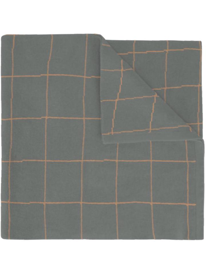 Umd Cashmere Grid Knit Scarf - Grey
