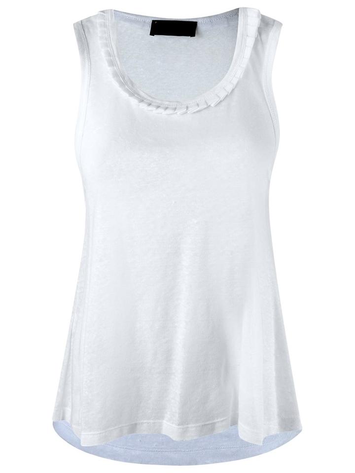 Andrea Bogosian Ruffled Tank Top, Women's, Size: P, White, Cotton/polyester