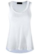 Andrea Bogosian Ruffled Tank Top, Women's, Size: P, White, Cotton/polyester