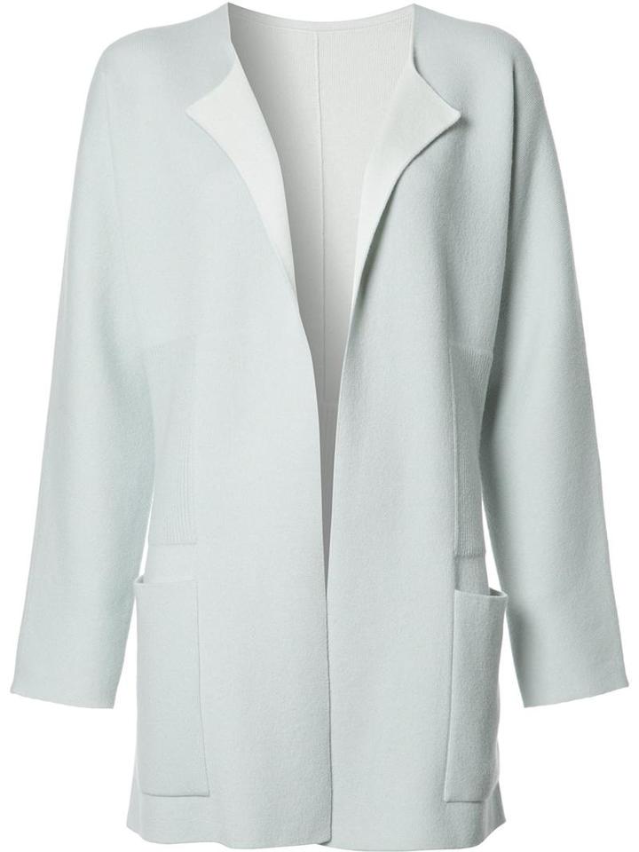 Akris Open Boxy Cardigan, Women's, Size: 8, Green, Cashmere/spandex/elastane