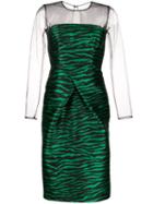 P.a.r.o.s.h. Zebra Jacquard Dress - Green