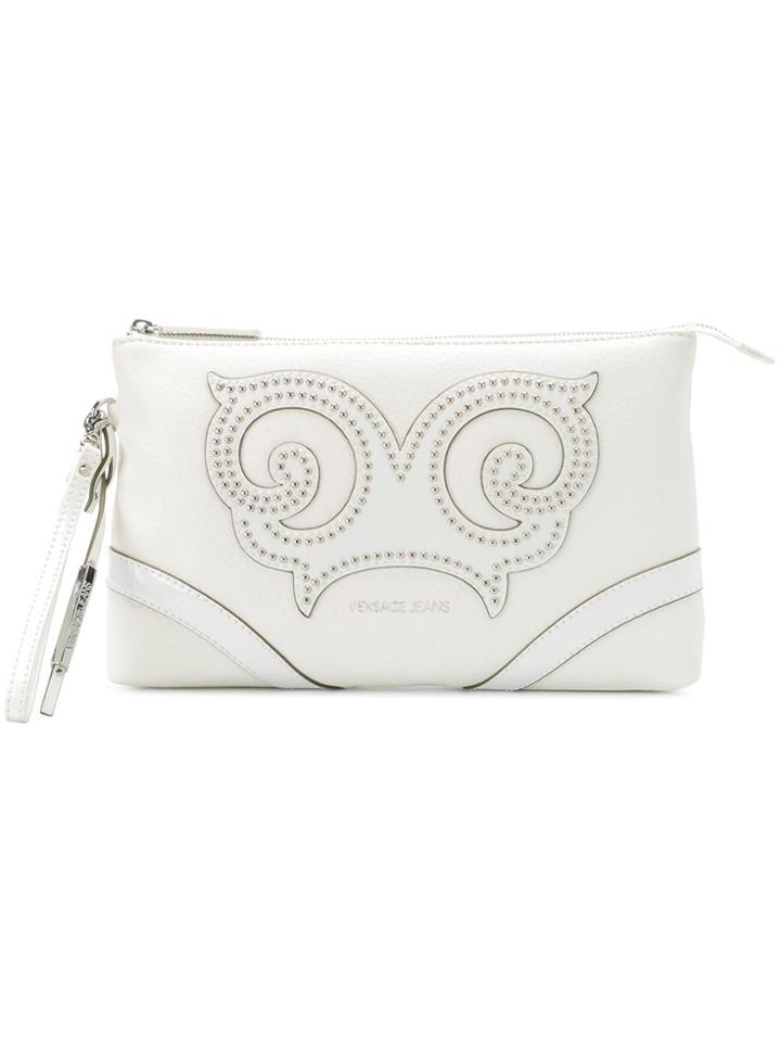 Versace Jeans Studded Clutch Bag - White