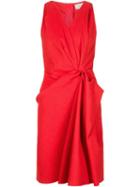 Lanvin V-neck Dress, Women's, Size: 38, Red, Linen/flax