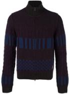 Al Duca D'aosta 1902 Colour Block Knitted Zip Cardigan, Men's, Size: Xxl, Red, Wool/polyamide/acrylic/mohair