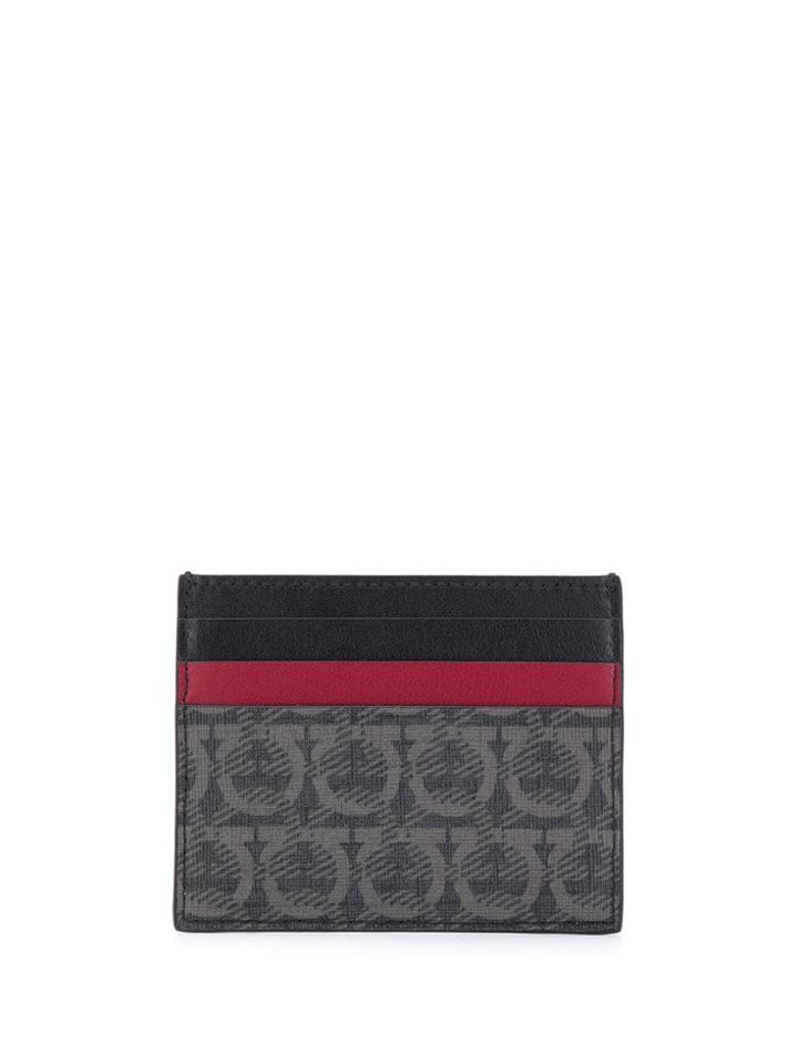 Salvatore Ferragamo Gancini Colour-block Cardholder - Black