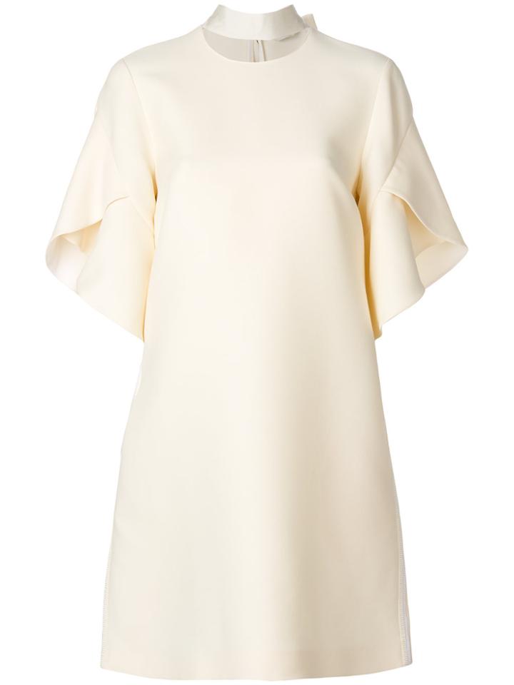 Fendi Collar-detail Flared Dress - Nude & Neutrals
