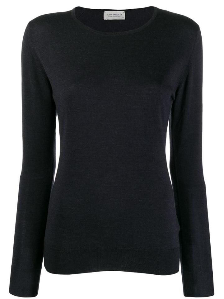 John Smedley Geranium Round Neck Jumper - Blue