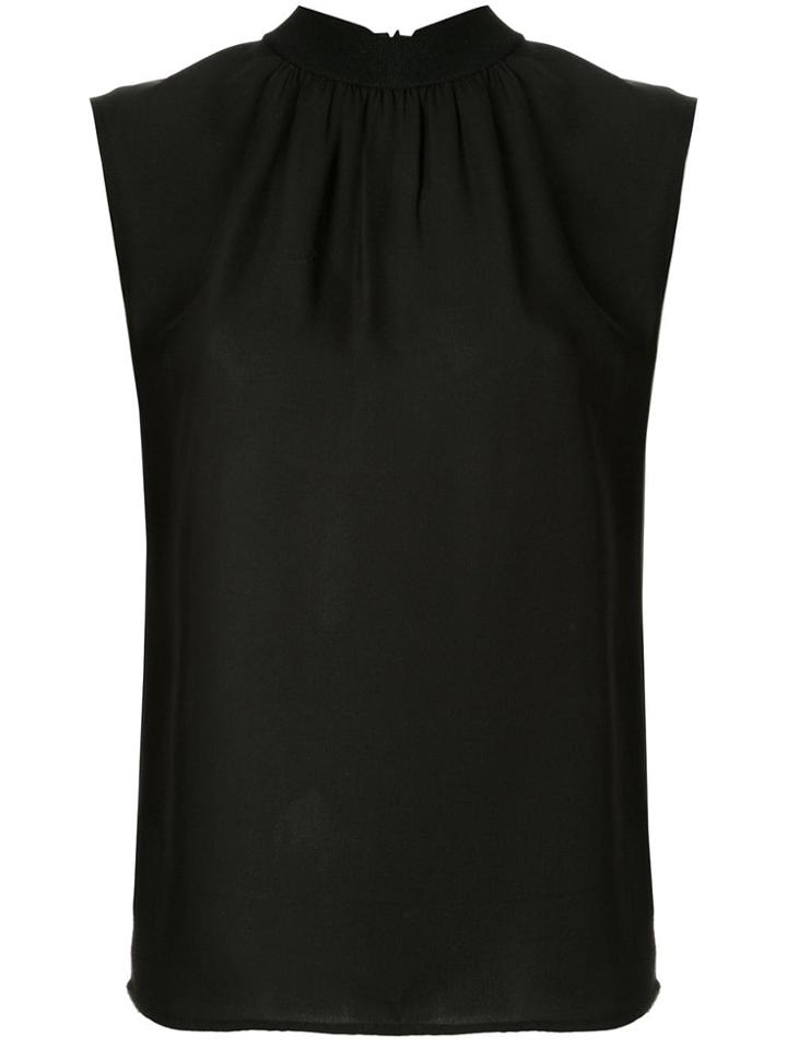 Vince Rib Trim Shell Top - Black