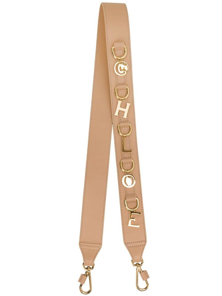 Chloé Logo Bag Strap - Nude & Neutrals