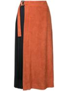 Guild Prime Pleated Midi Skirt - Yellow & Orange