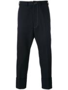 Damir Doma Raw Hem Drop Crotch Trousers - Black