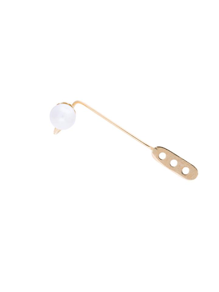Yvonne Léon White Pearl Epingle Earring - Metallic