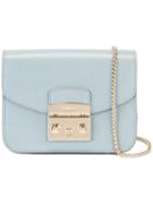 Furla Push Lock Shoulder Bag, Women's, Blue, Leather
