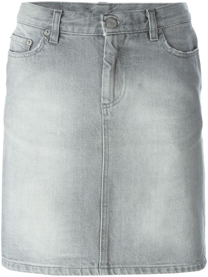 Helmut Lang Vintage Distressed Denim Skirt
