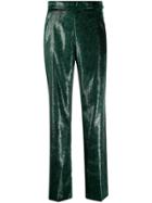 Patrizia Pepe High Waisted Textured Trousers - Green