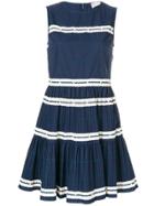 Red Valentino Wave Stripe Pattern Dress - Blue