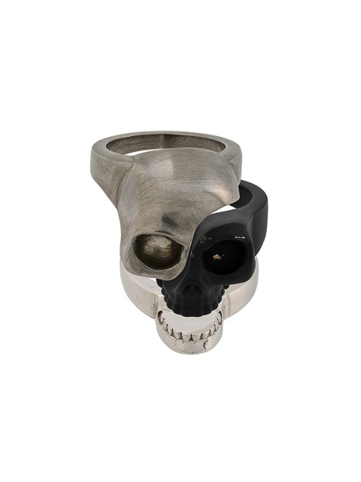 Alexander Mcqueen Skull Charm Ring - Silver