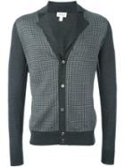 Brioni Printed Cardigan, Men's, Size: 54, Grey, Silk/cashmere/wool