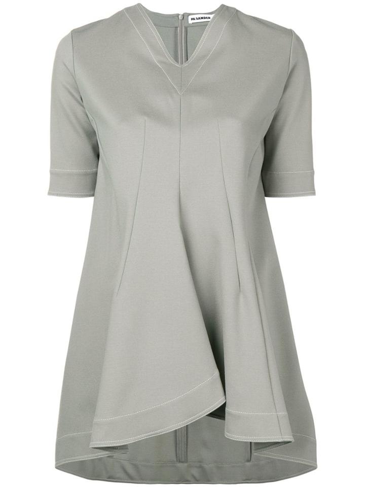 Jil Sander Peplum Design Blouse - Green