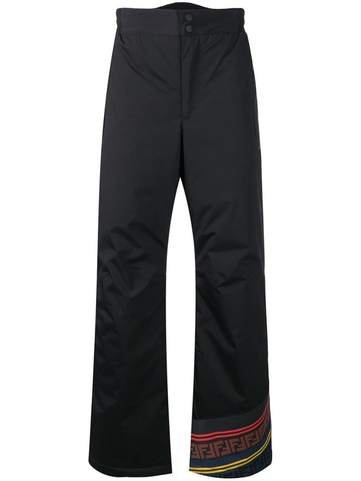 Fendi Wide-leg Technical Trousers - Black