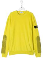 Stone Island Junior Teen Patch Sleeves Sweater - Yellow