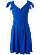 Moschino Wrap Front Sleeveless Dress, Size: 42, Blue, Triacetate/polyester/acetate/rayon