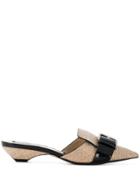 No21 Glitter Buckled Mules - Neutrals