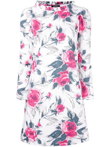 Garpart Floral Print Dress, Women's, Size: Small, White, Cotton