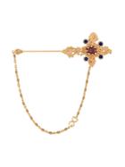 Dolce & Gabbana Embellished Cross Brooch - Metallic