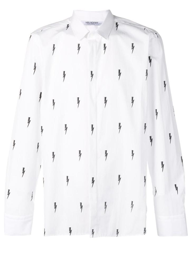 Neil Barrett Embroidered Lightning Shirt - White