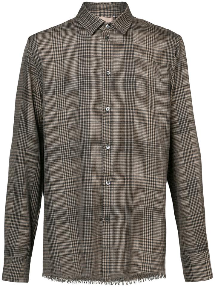 Federico Curradi Raw Hem Check Shirt - Nude & Neutrals