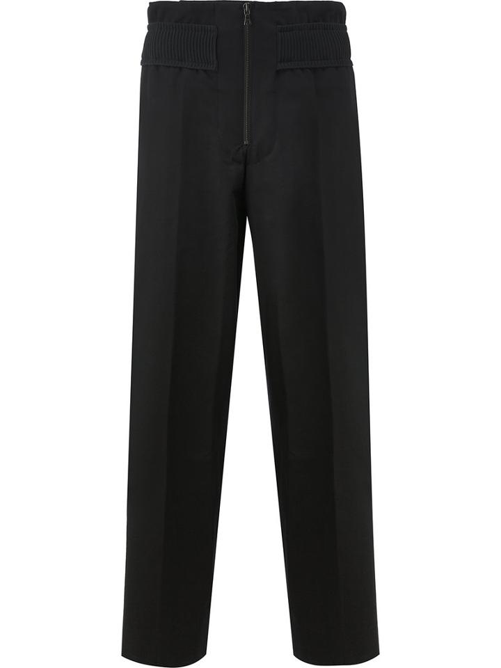 Delada - Striped Laterals Wide-legged Trousers - Men - Polyamide/spandex/elastane/viscose/virgin Wool - 46, Black, Polyamide/spandex/elastane/viscose/virgin Wool