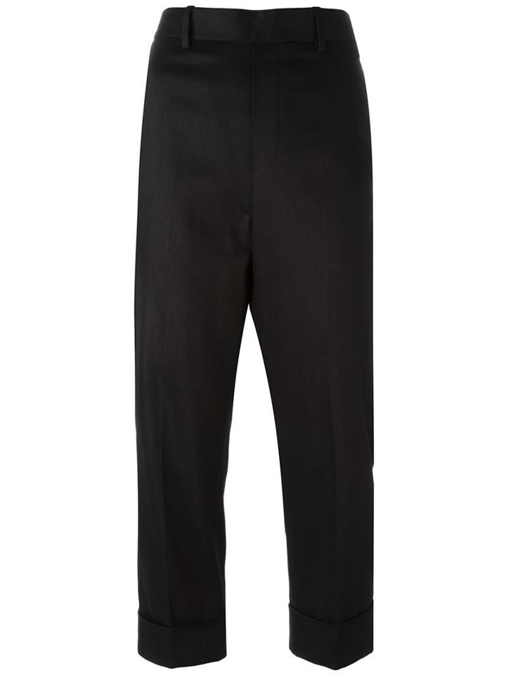Neil Barrett - Cropped Tailored Trousers - Women - Cotton/kapok/polyurethane - 38, Black, Cotton/kapok/polyurethane