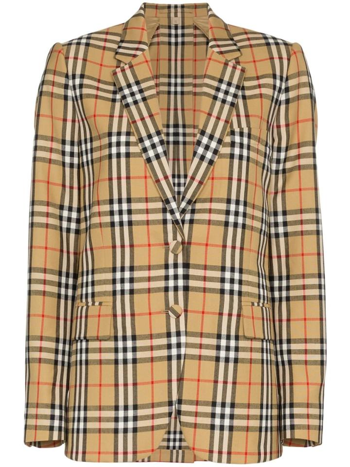 Burberry Snowdon Checked Wool Jacket - Brown