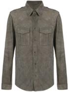 Desa 1972 Chest Pockets Suede Shirt - Grey
