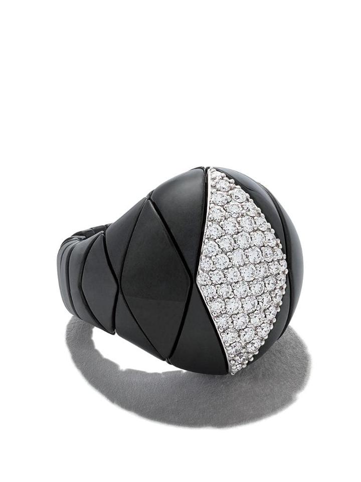 Roberto Demeglio 18kt White Gold Diva Ceramic And Diamond Ring - Black