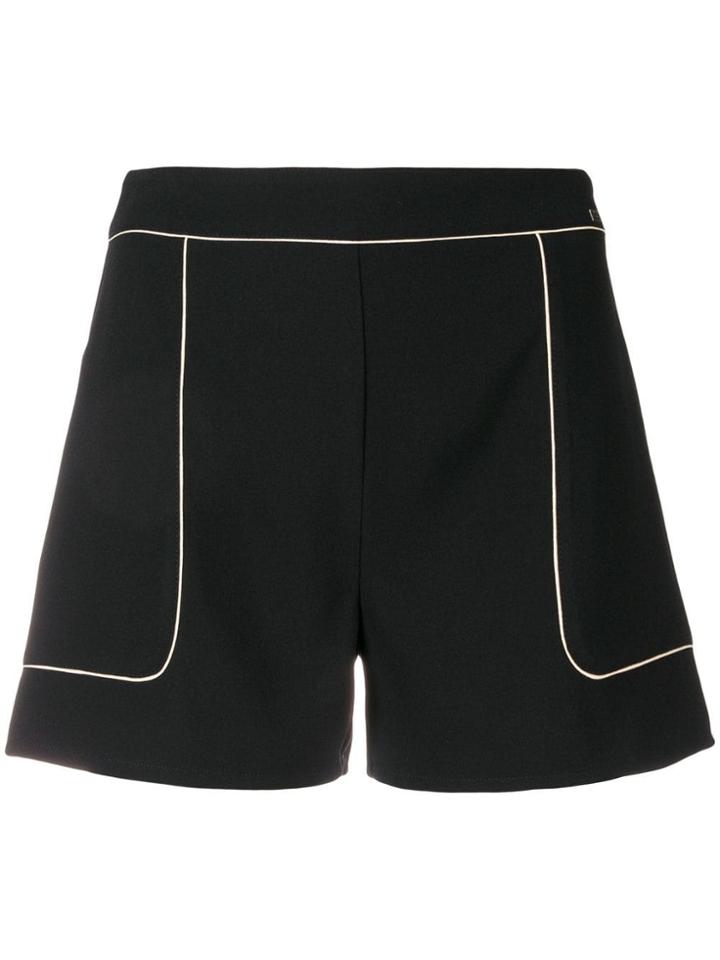 Elisabetta Franchi Contrast Piped Shorts - Black