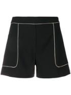 Elisabetta Franchi Contrast Piped Shorts - Black