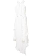 Derek Lam 10 Crosby Long Sleeve Asymmetrical Halter Dress - White